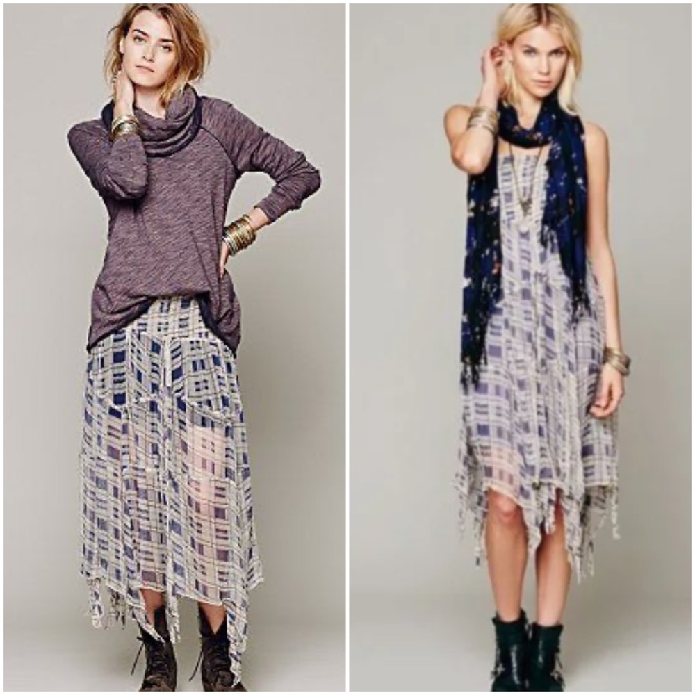 Free People Tattered Circle’s Convertible Slip Skirt/Dress